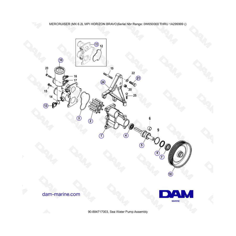 MERCRUISER 6.2L MPI - Conjunto bomba agua de mar