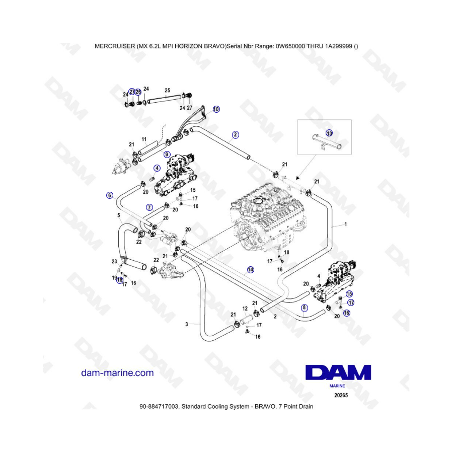 MERCRUISER 6.2L MPI - Standard cooling system BRAVO