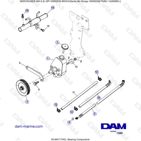 MERCRUISER 6.2L MPI - Componentes de dirección