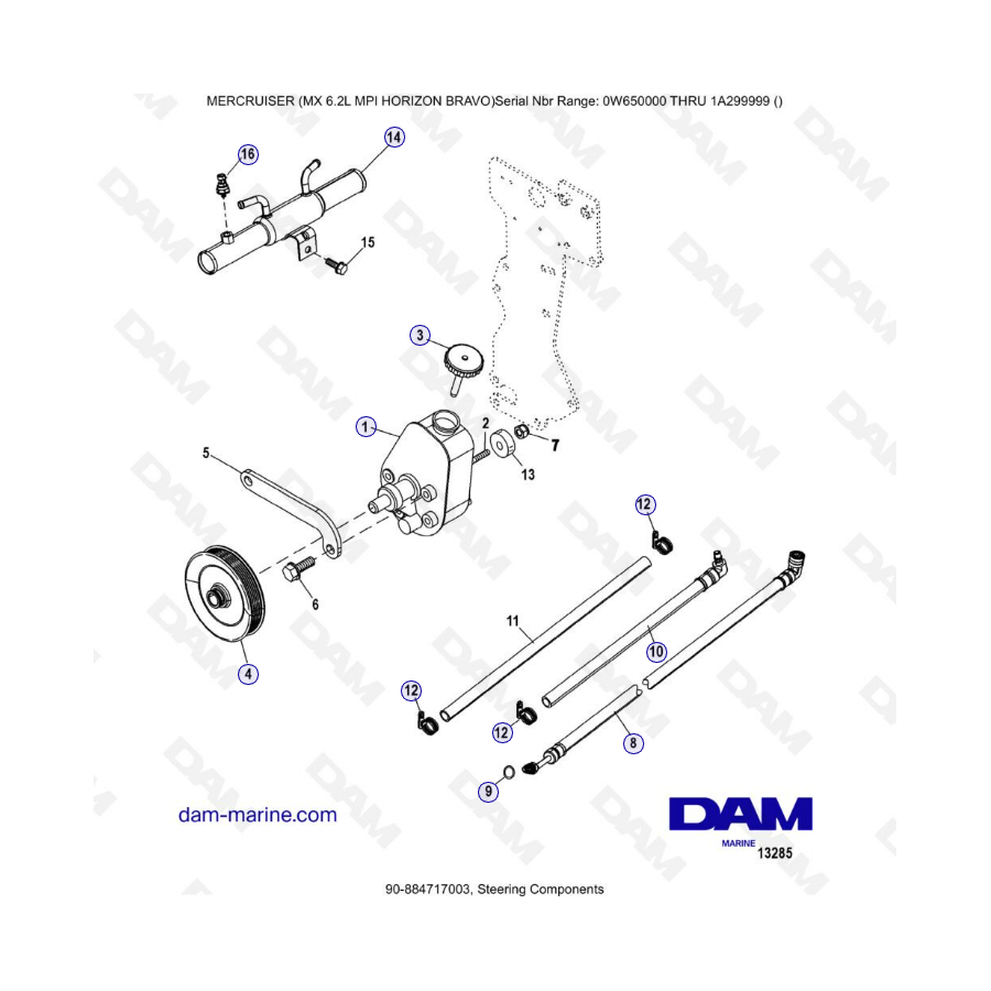 MERCRUISER 6.2L MPI - Steering components