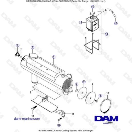 MERCRUISER 350 MAG MPI - Closed Cooling System, Heat Exchanger - DAM Marine