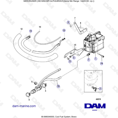 MERCRUISER 350 MAG MPI - Cool Fuel System - DAM Marine