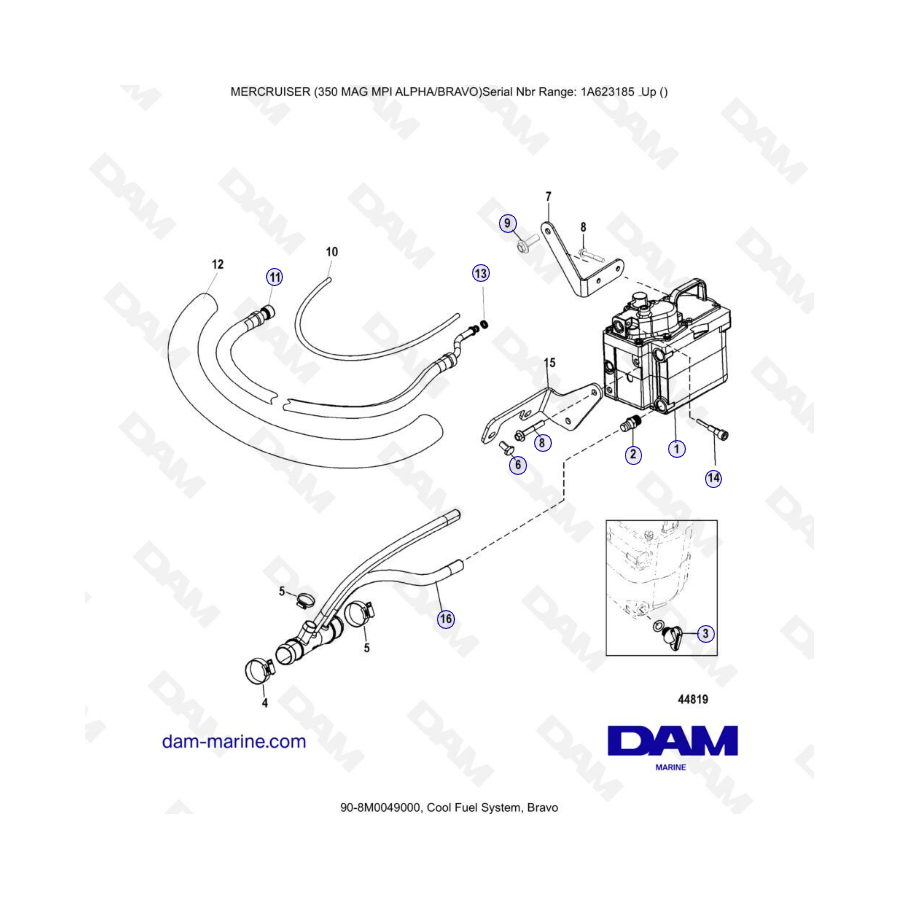 MERCRUISER 350 MAG MPI - Cool fuel system, bravo