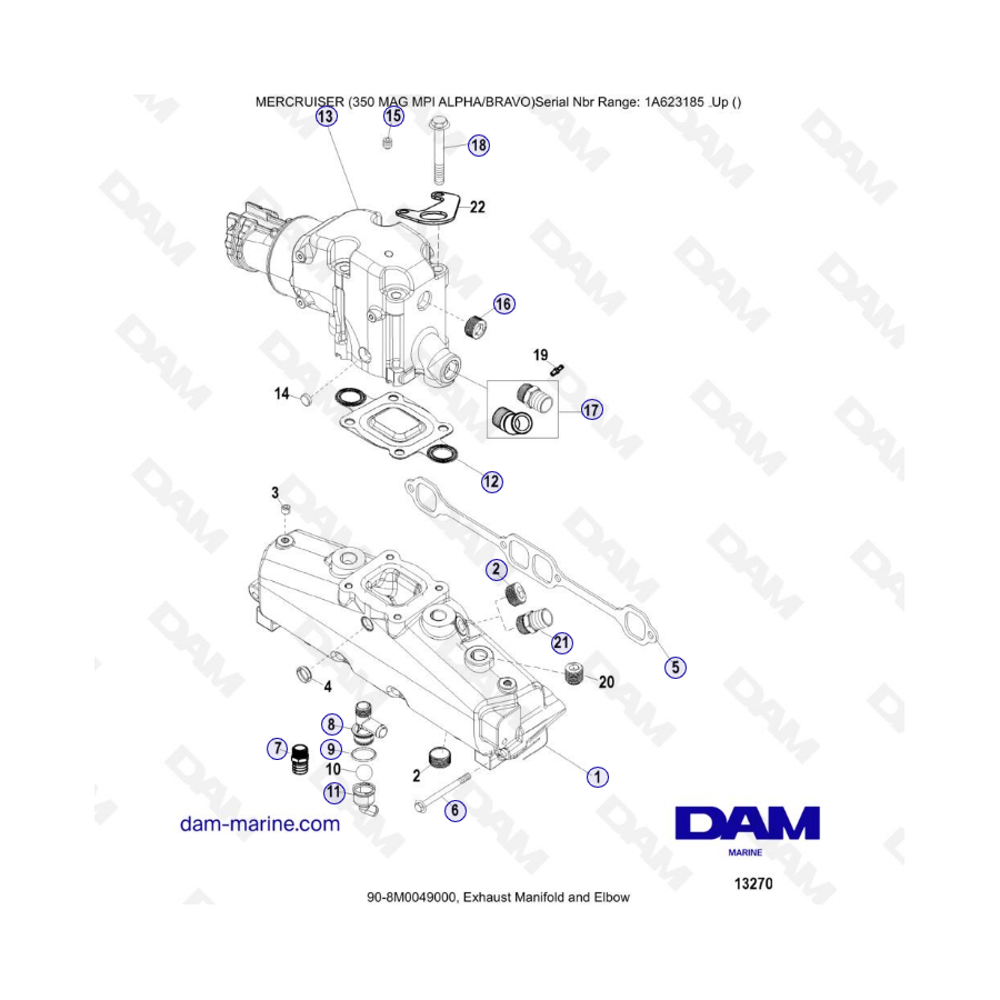 MERCRUISER 350 MAG MPI - Exhaust manifold &apos; elbow