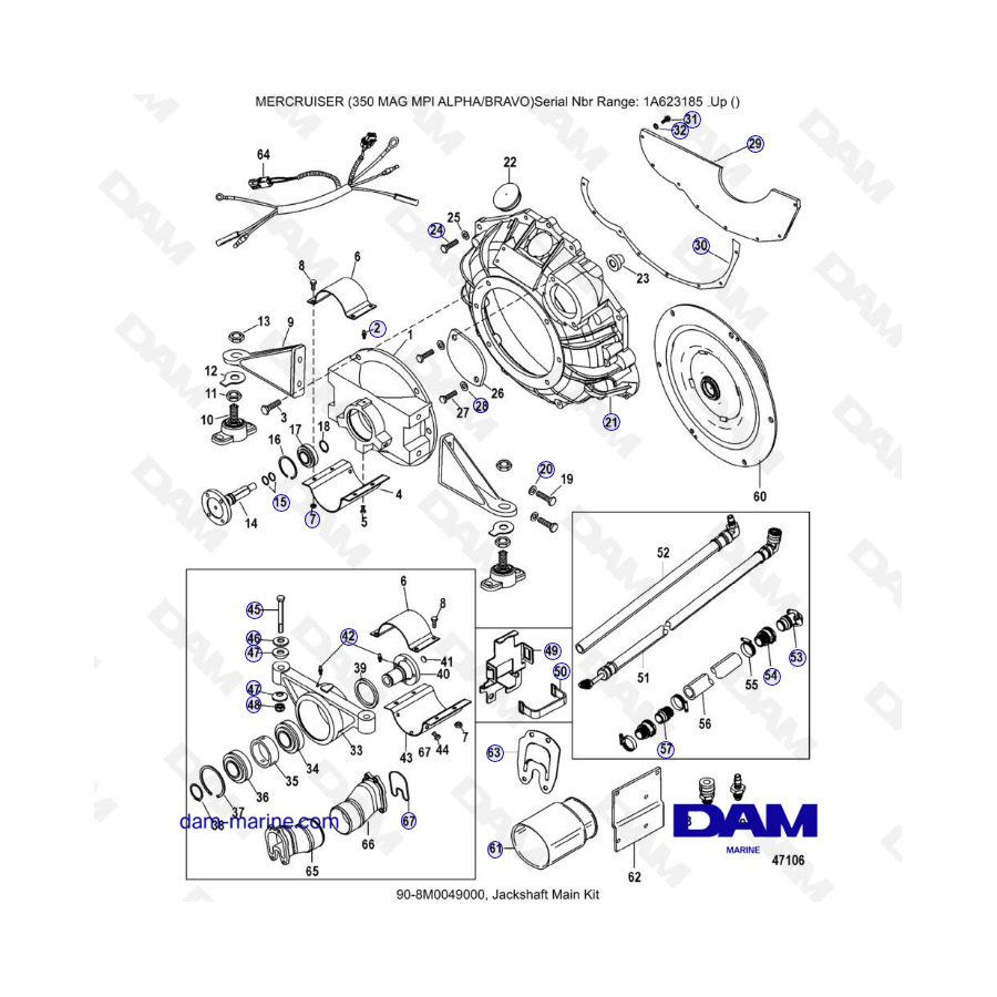 MERCRUISER 350 MAG MPI - Jackshaft hand kit