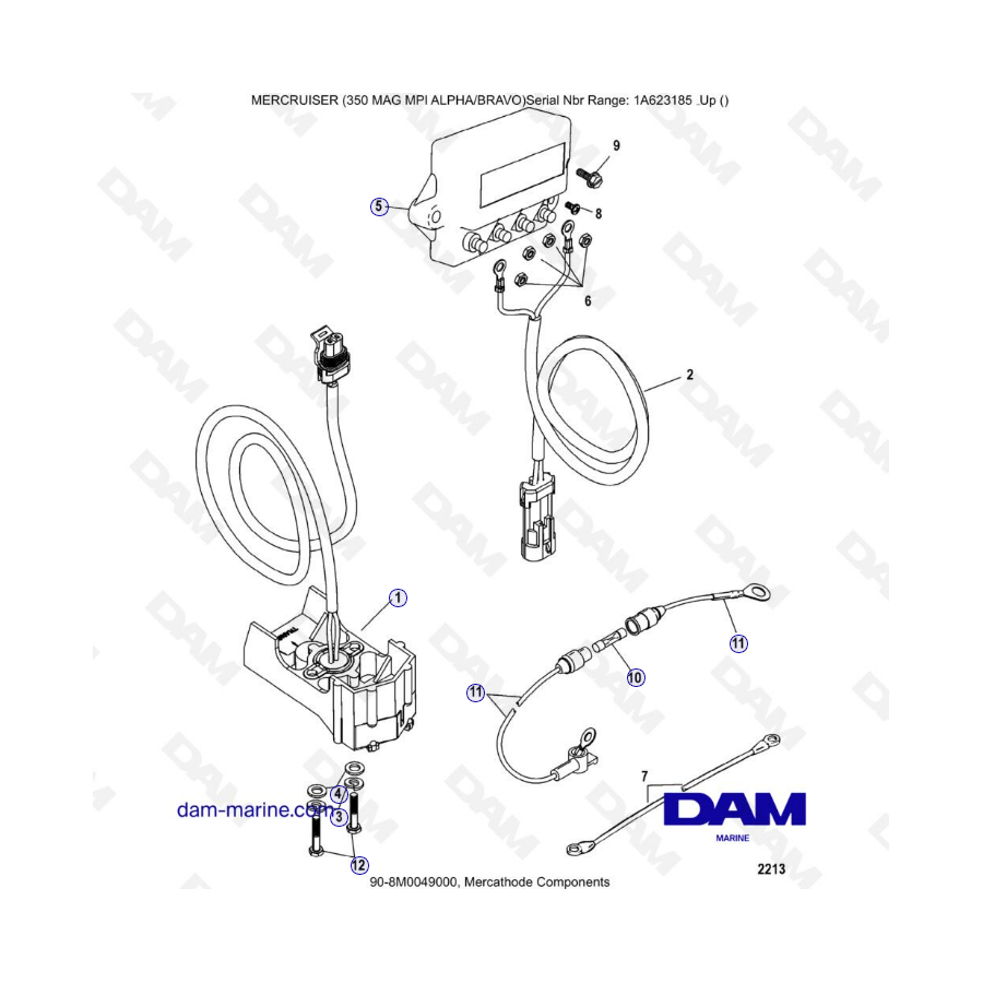 MERCRUISER 350 MAG MPI - Componentes Mercathode