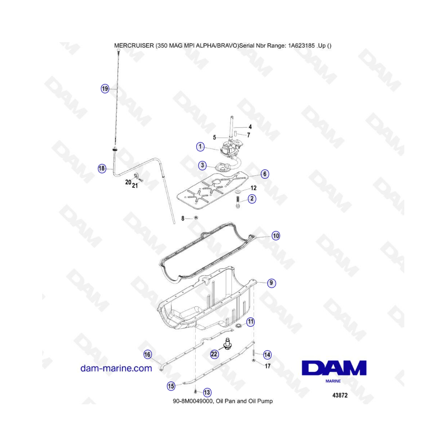 MERCRUISER 350 MAG MPI - Oil pan & Oil pump