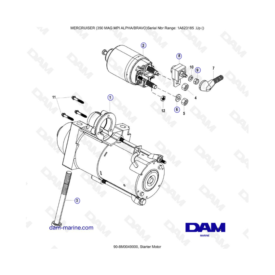 MERCRUISER 350 MAG MPI - Motor de arranque