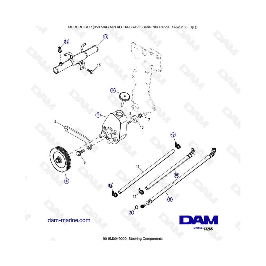 MERCRUISER 350 MAG MPI - Steering components