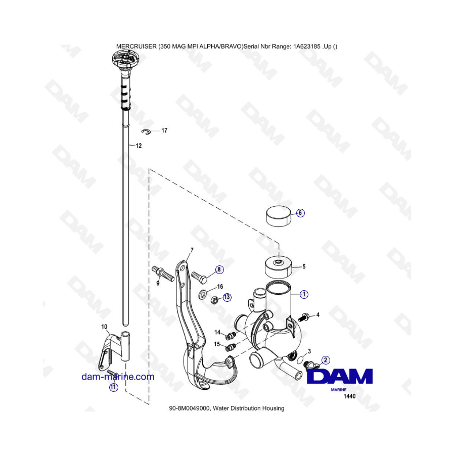 MERCRUISER 350 MAG MPI - Water distribution housing