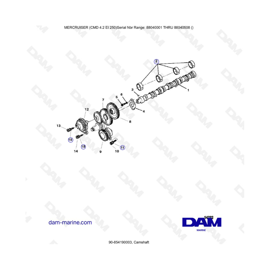 MERCRUISER CMD 4.2 EI 250 - Arbol de levas