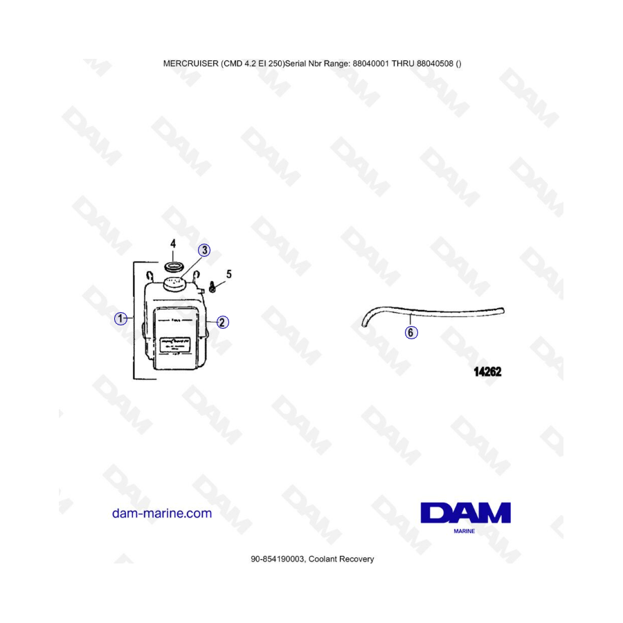 MERCRUISER CMD 4.2 EI 250 - Coolant recovery