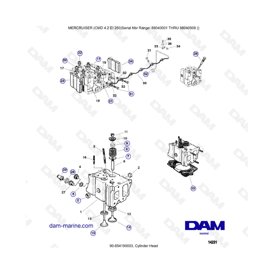 MERCRUISER CMD 4.2 EI 250 - Culata