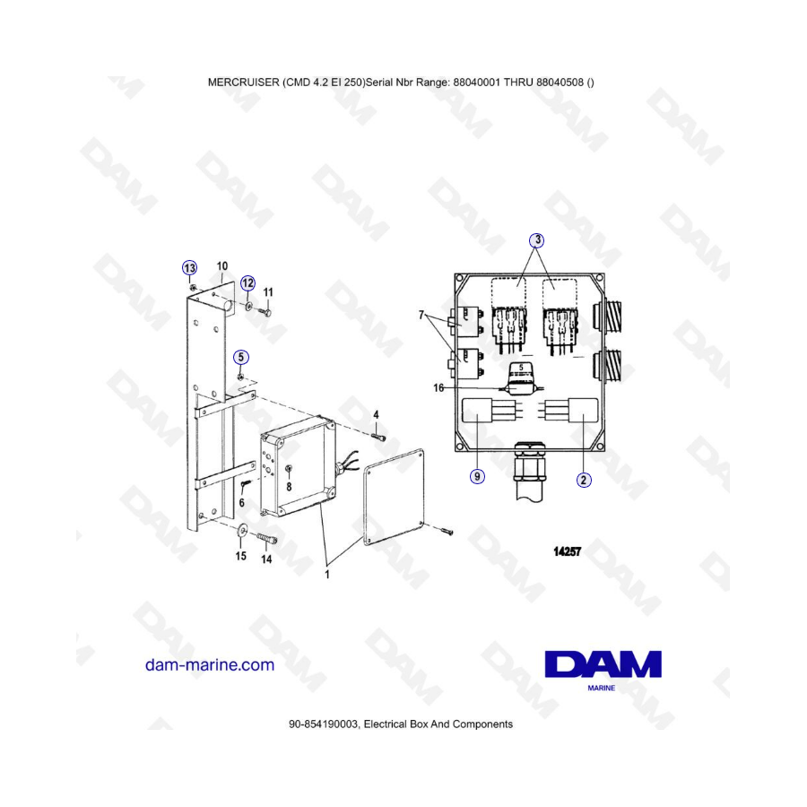 MERCRUISER CMD 4.2 EI 250 - Electrical box & components