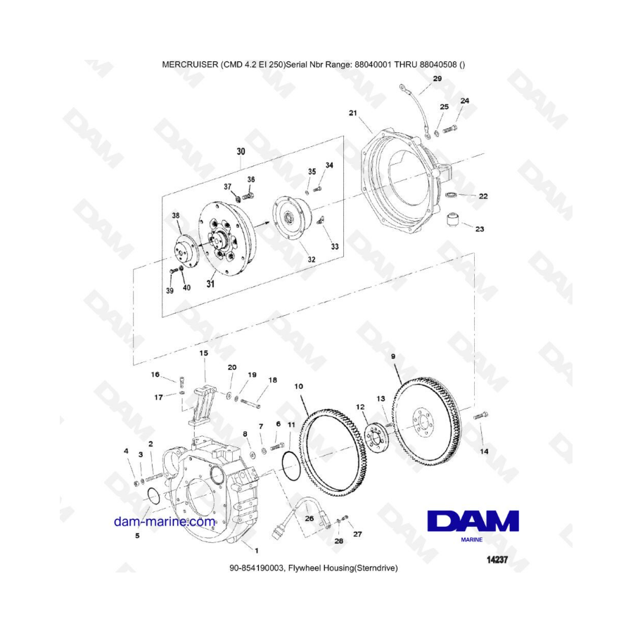 MERCRUISER CMD 4.2 EI 250 - Caja volante (sterndrive)