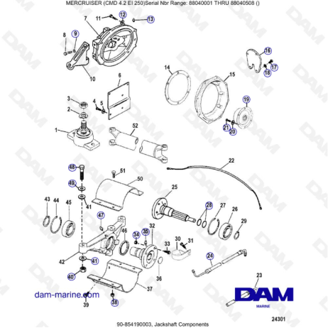 MERCRUISER CMD 4.2 EI 250 - Eje secundario componentes