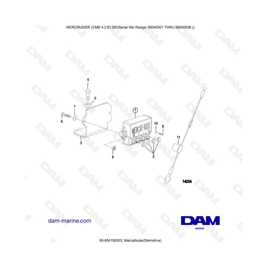 MERCRUISER CMD 4.2 EI 250 - Mercathode