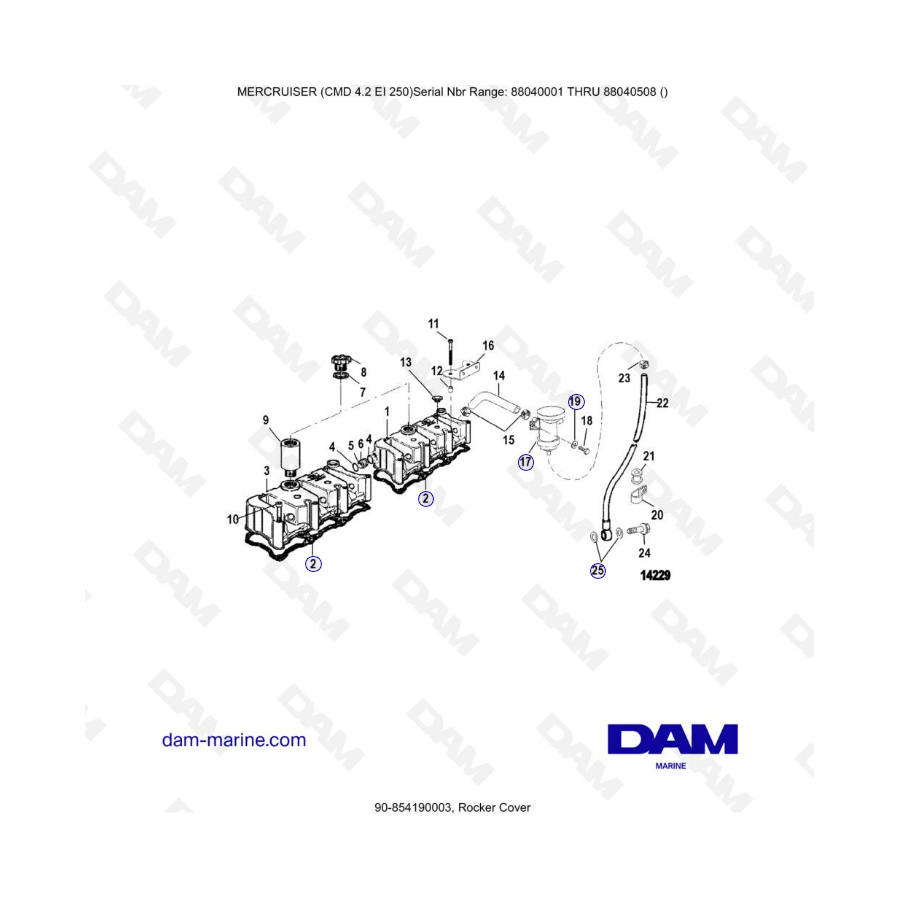 MERCRUISER CMD 4.2 EI 250 - Rocker cover