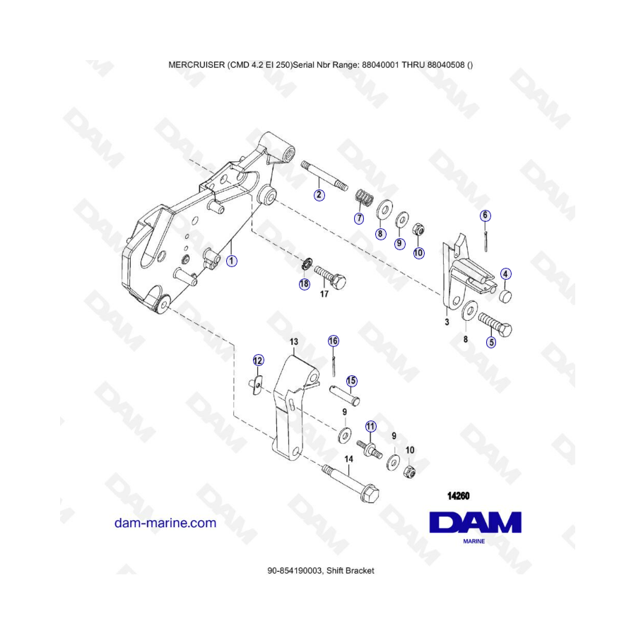 MERCRUISER CMD 4.2 EI 250 - Shift bracket