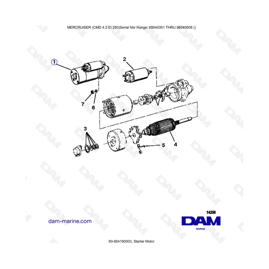 MERCRUISER CMD 4.2 EI 250 - Motor de arranque