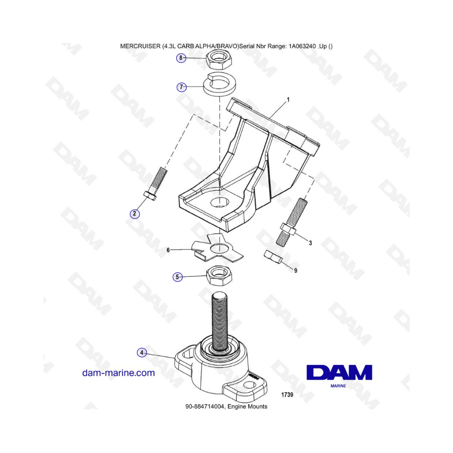 MERCRUISER 4.3L CARB (ALPHA BRAVO) - Engine monts