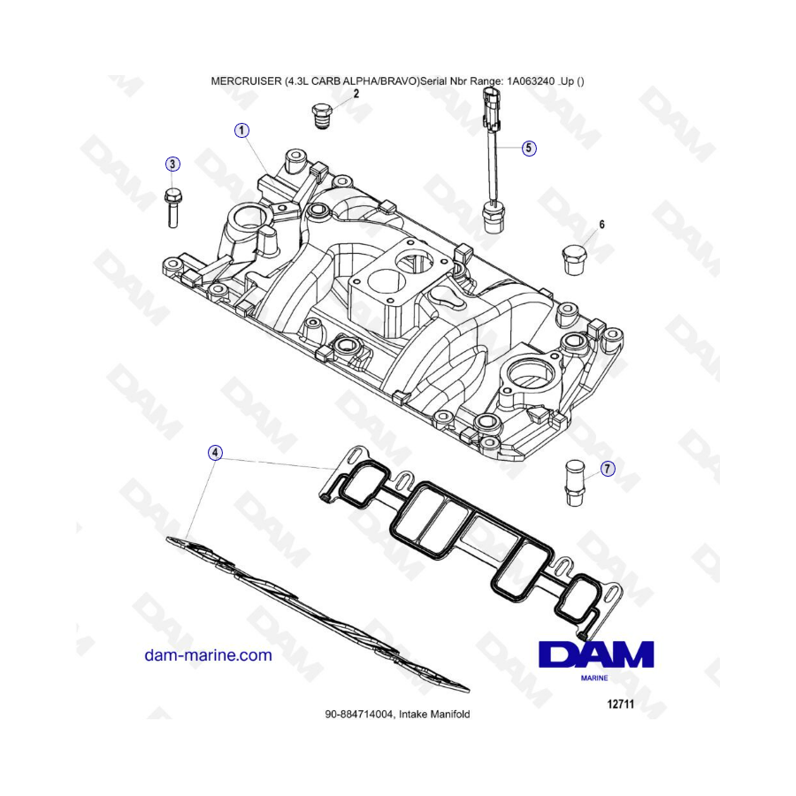 MERCRUISER 4.3L CARB (ALPHA BRAVO) - Intake Manifold