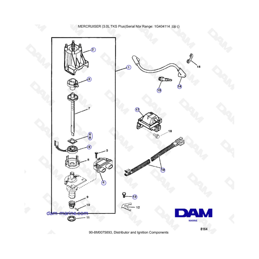 MERCRUISER 3.0L TKS - Distribuidor y componentes de encendido