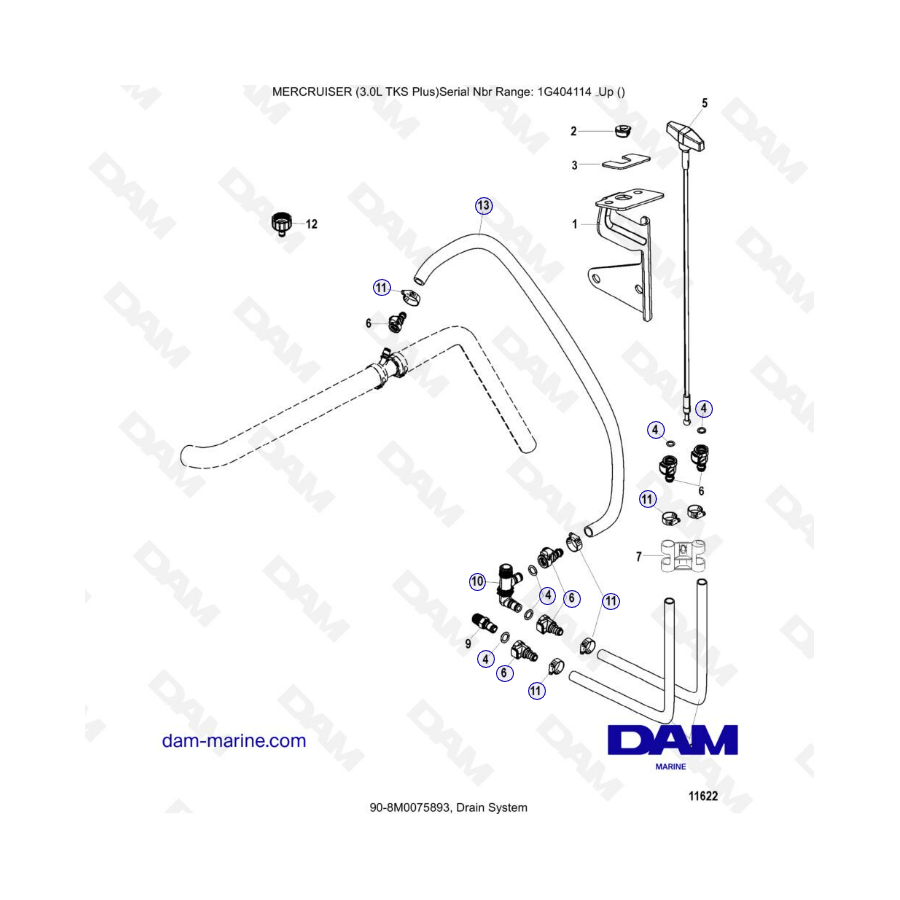 MERCRUISER 3.0L TKS - Drain system