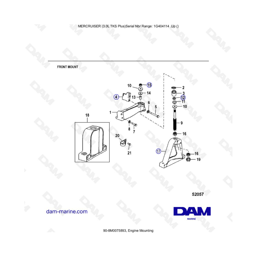 MERCRUISER 3.0L TKS - Engine mounting