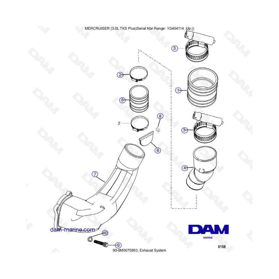 MERCRUISER 3.0L TKS - Exhaust system