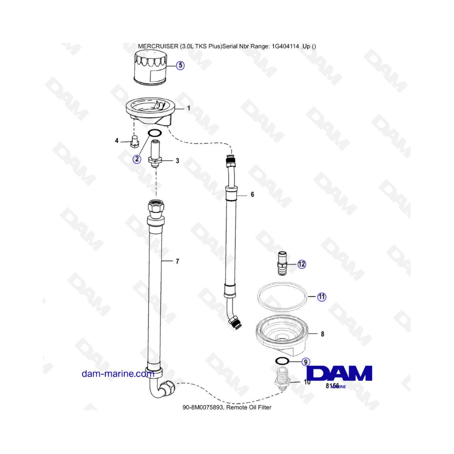 MERCRUISER 3.0L TKS - Remote oil filter