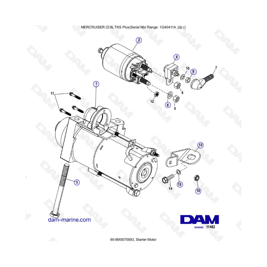 MERCRUISER 3.0L TKS - Motor de arranque