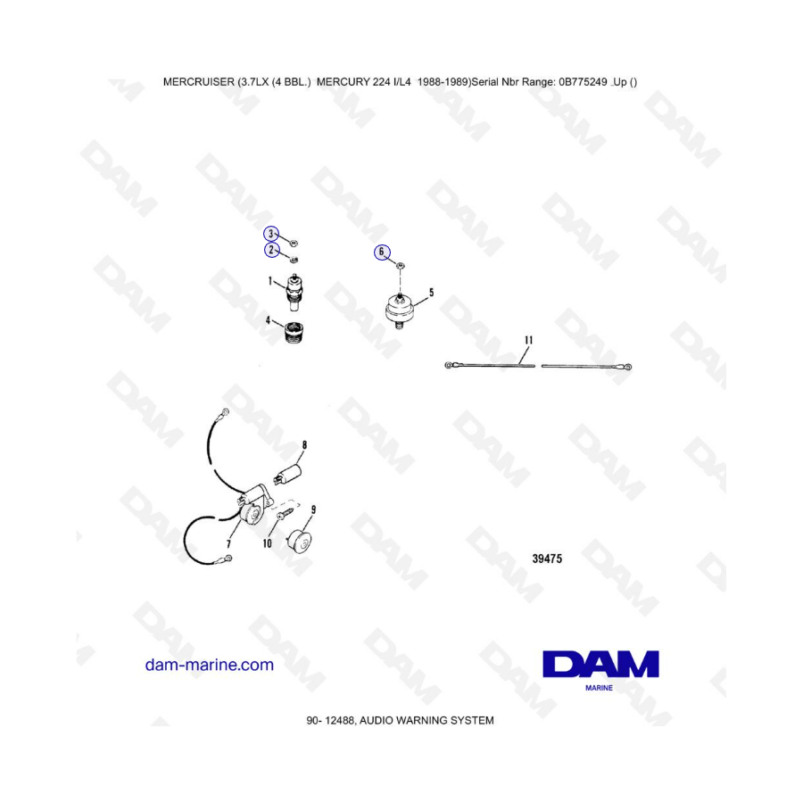 MERCRUISER 3.7LX - Audio warning system