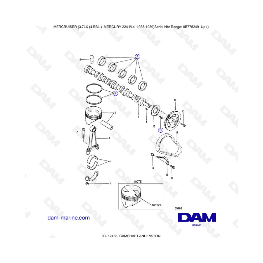 MERCRUISER 3.7LX - Camshaft & pistons