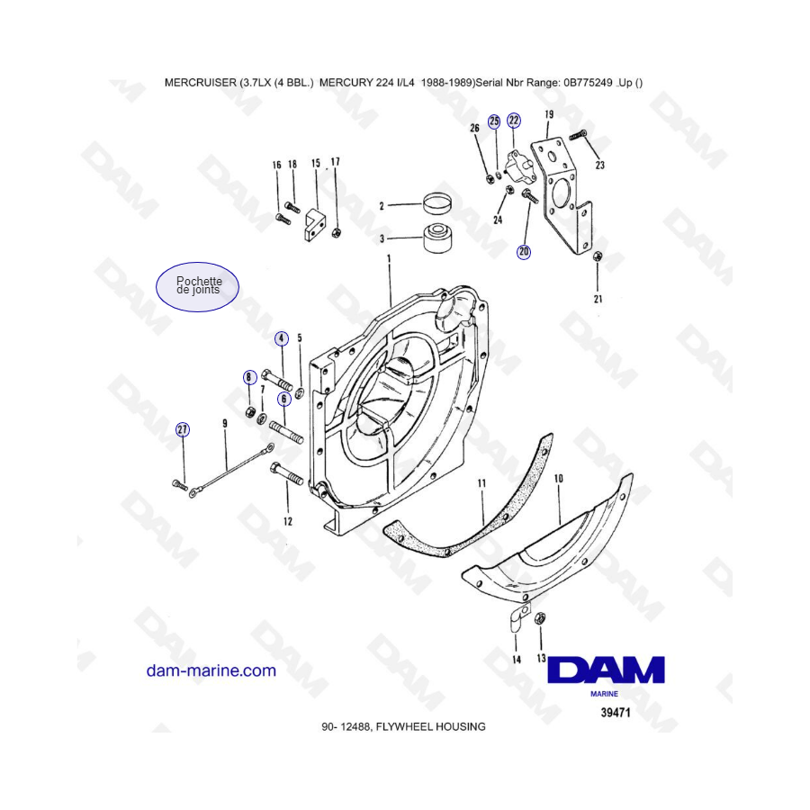 MERCRUISER 3.7LX - Flywheel housing