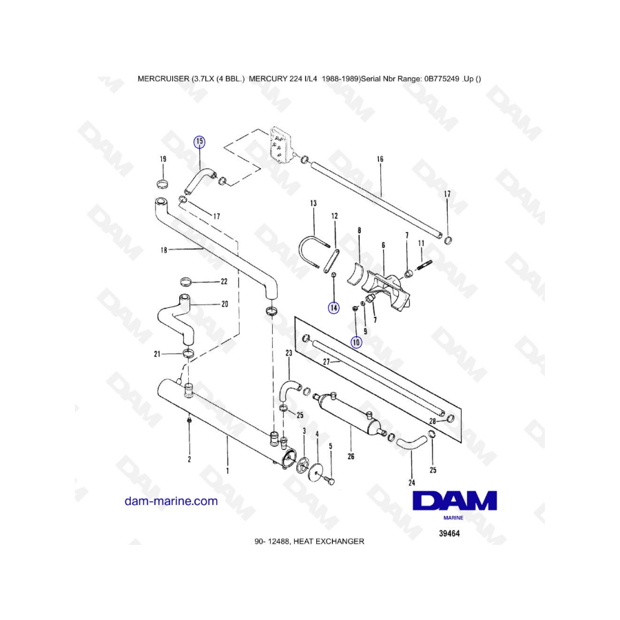 MERCRUISER 3.7LX - Heat exchanger