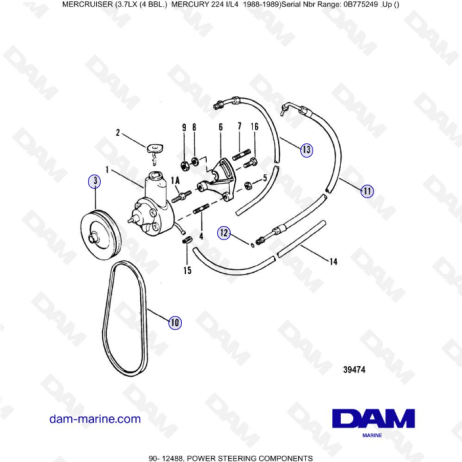 MERCRUISER 3.7LX - Power steering components