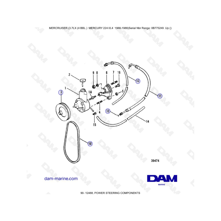 MERCRUISER 3.7LX - Power steering components