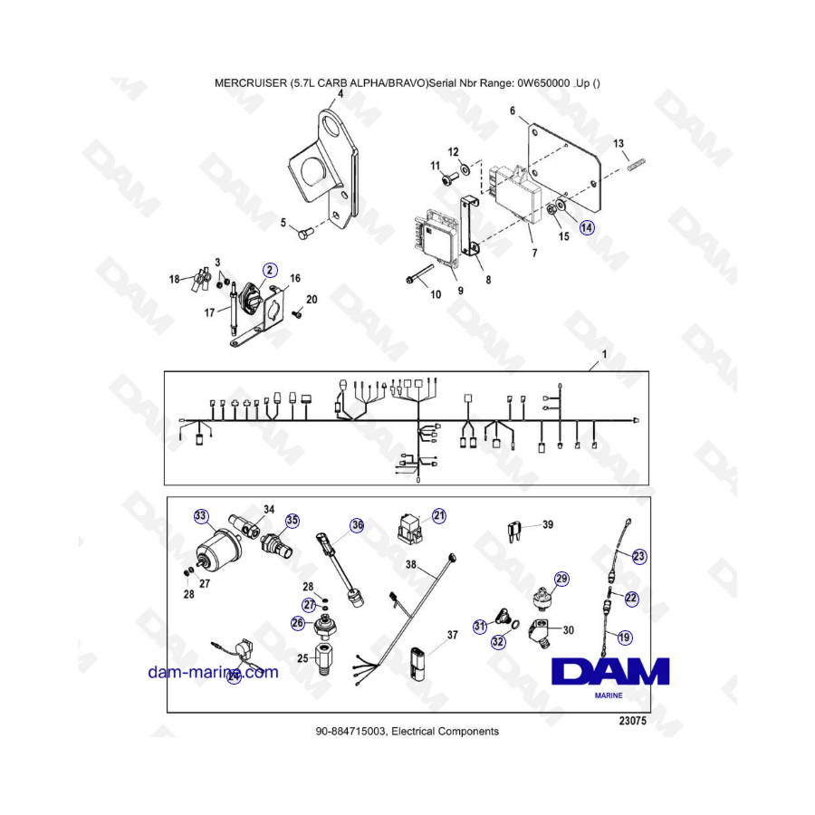 MERCRUISER 5.7L CARB - Electrical components