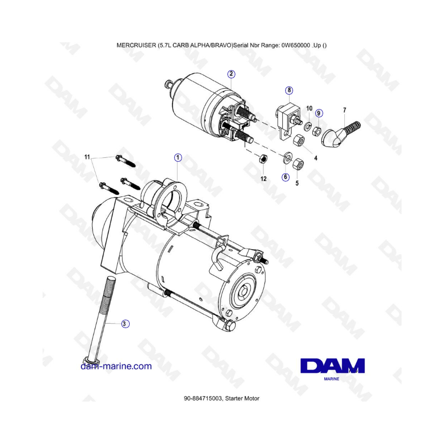 MERCRUISER 5.7L CARB - Motor de arranque