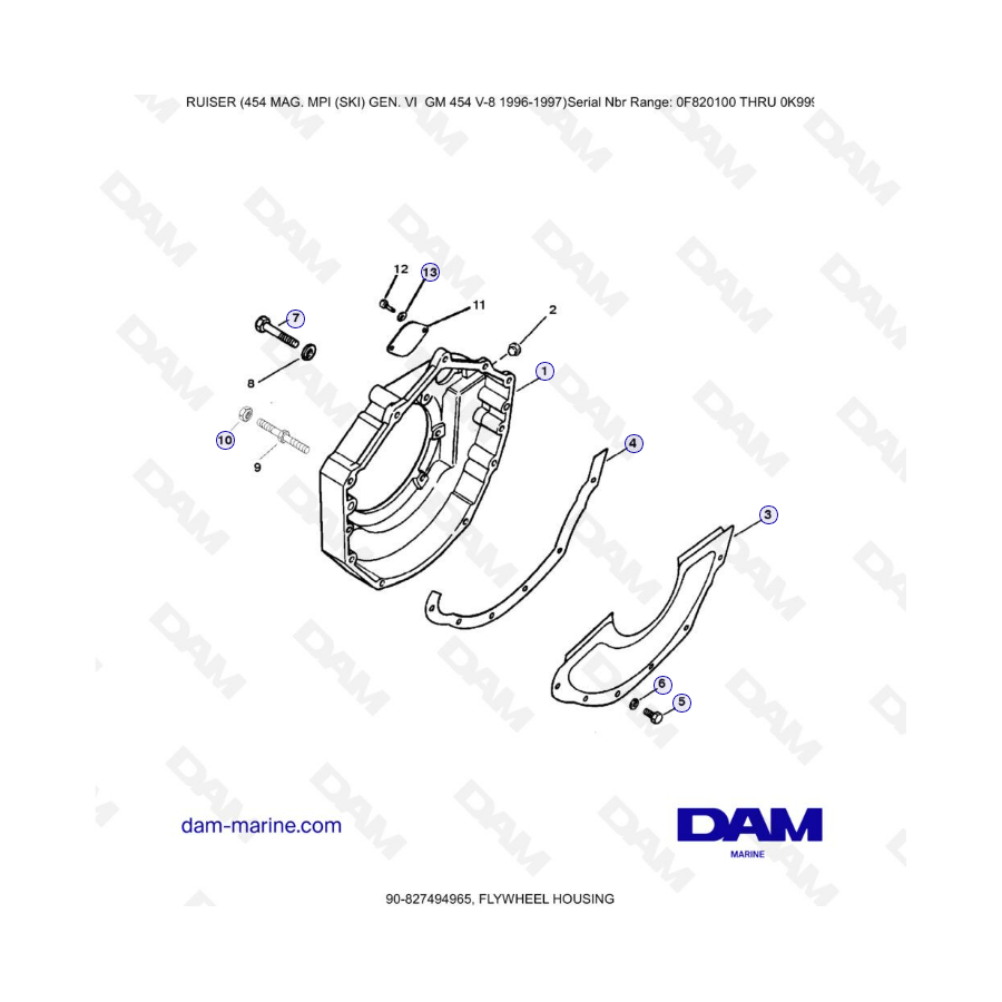 MERCRUISER 454 MAG - Flywheel housing