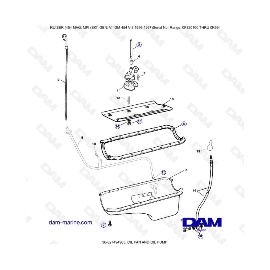 MERCRUISER 454 MAG - Cárter y bomba de aceite