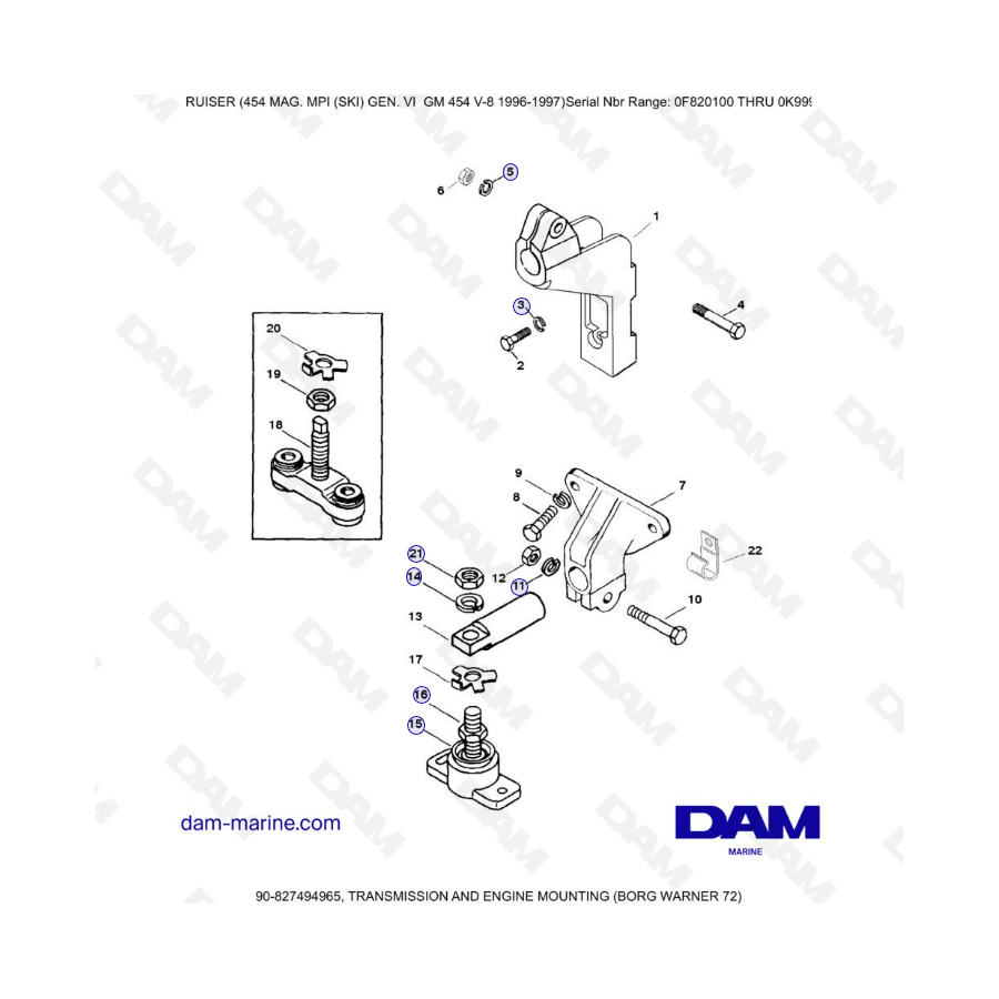 MERCRUISER 454 MAG - Transmission & engine mounting