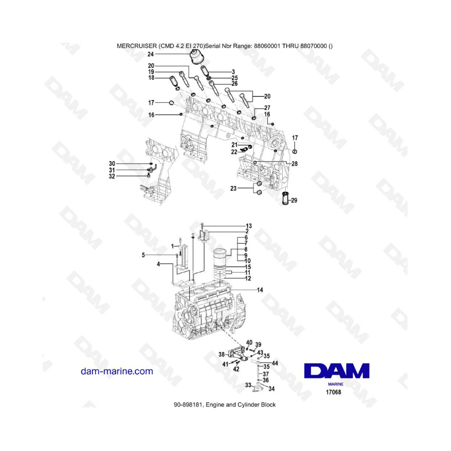 MERCRUISER CMD 4.2 EI 270 - Engine & cylinder block