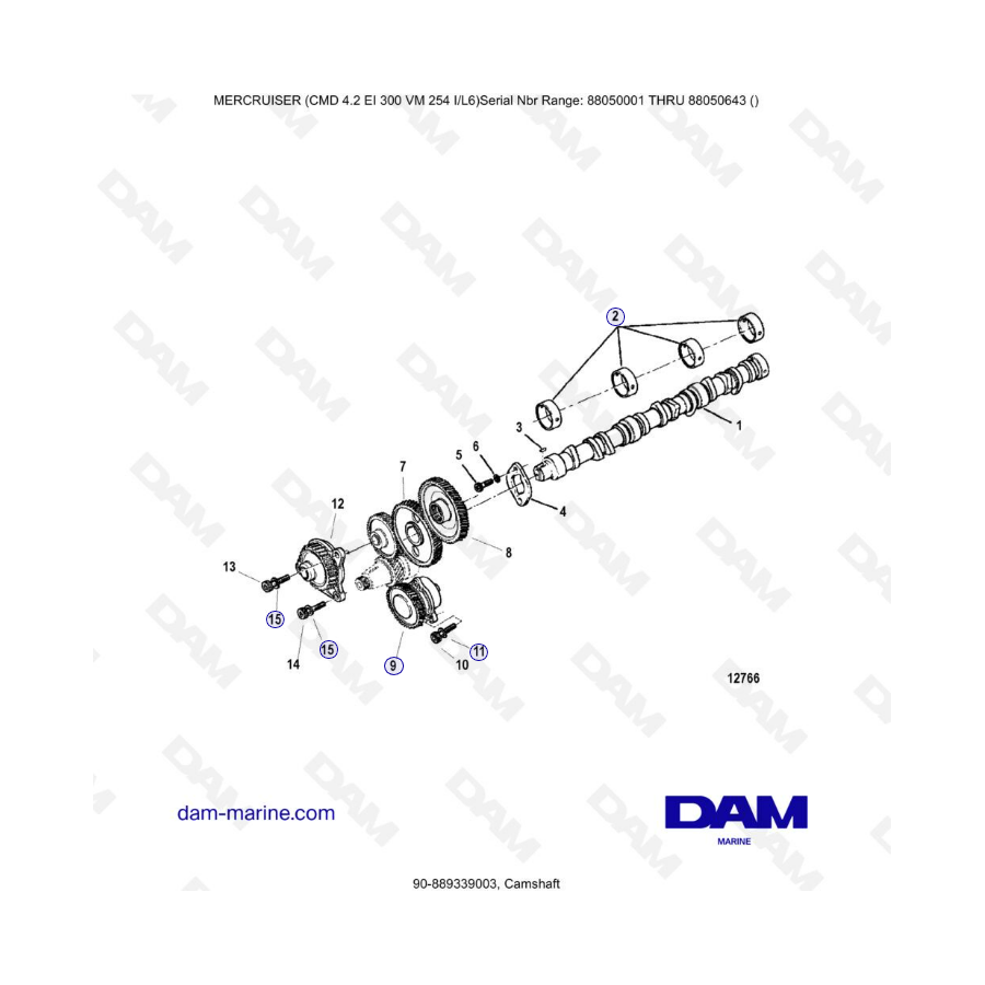 MERCRUISER CMD 4.2 EI 300 - Arbol de levas