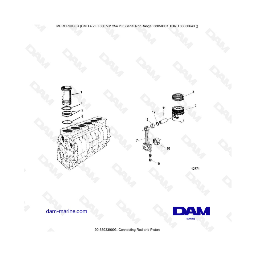 MERCRUISER CMD 4.2 EI 300 - Connecting rod & piston