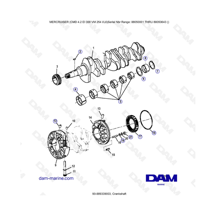 MERCRUISER CMD 4.2 EI 300 - Cigüeñal