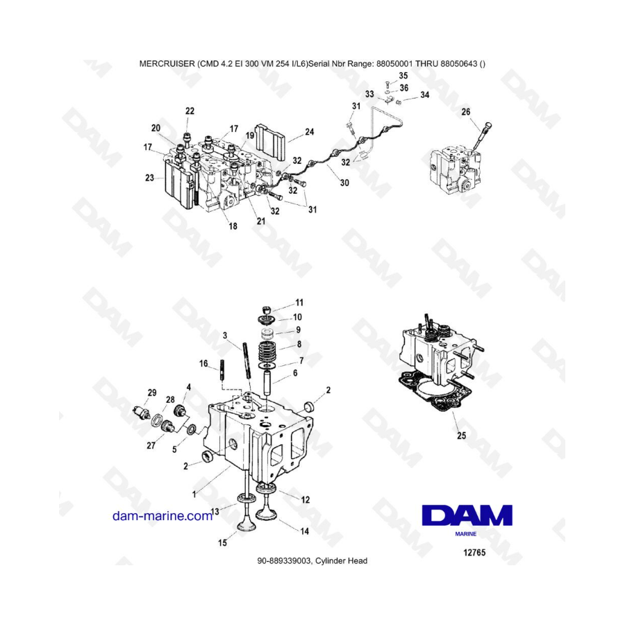 MERCRUISER CMD 4.2 EI 300 - Culata