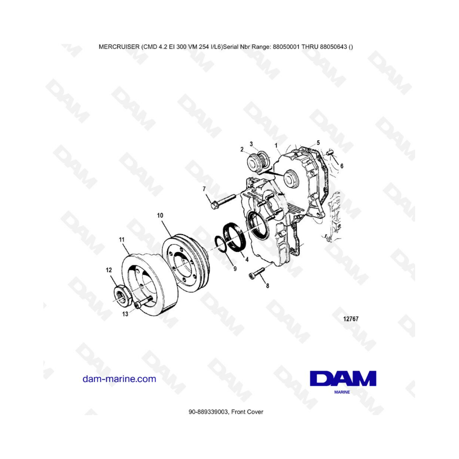 MERCRUISER CMD 4.2 EI 300 - Tapa delantera