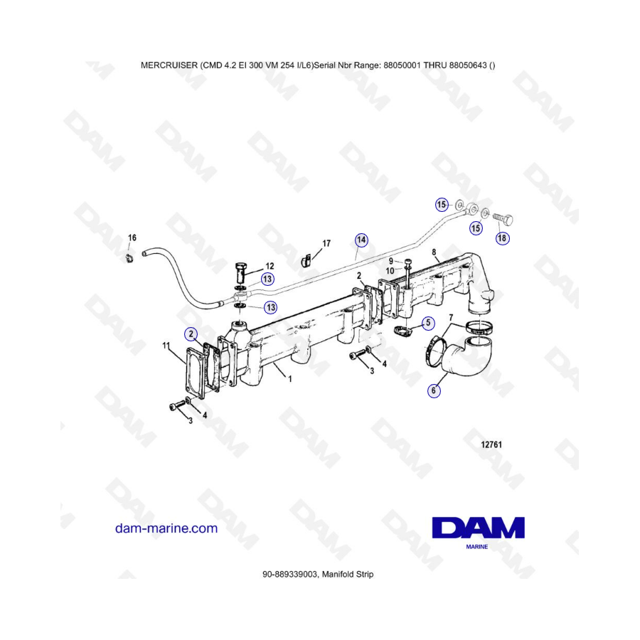 MERCRUISER CMD 4.2 EI 300 - Colector de Regletas